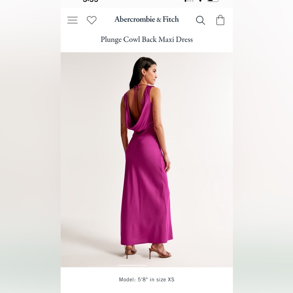 NWT Abercrombie Plunge Cowl Back Maxi Dress